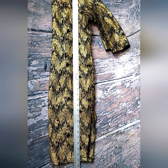 Vintage Metallic Mandarin Style Dress - Picture 9 of 9